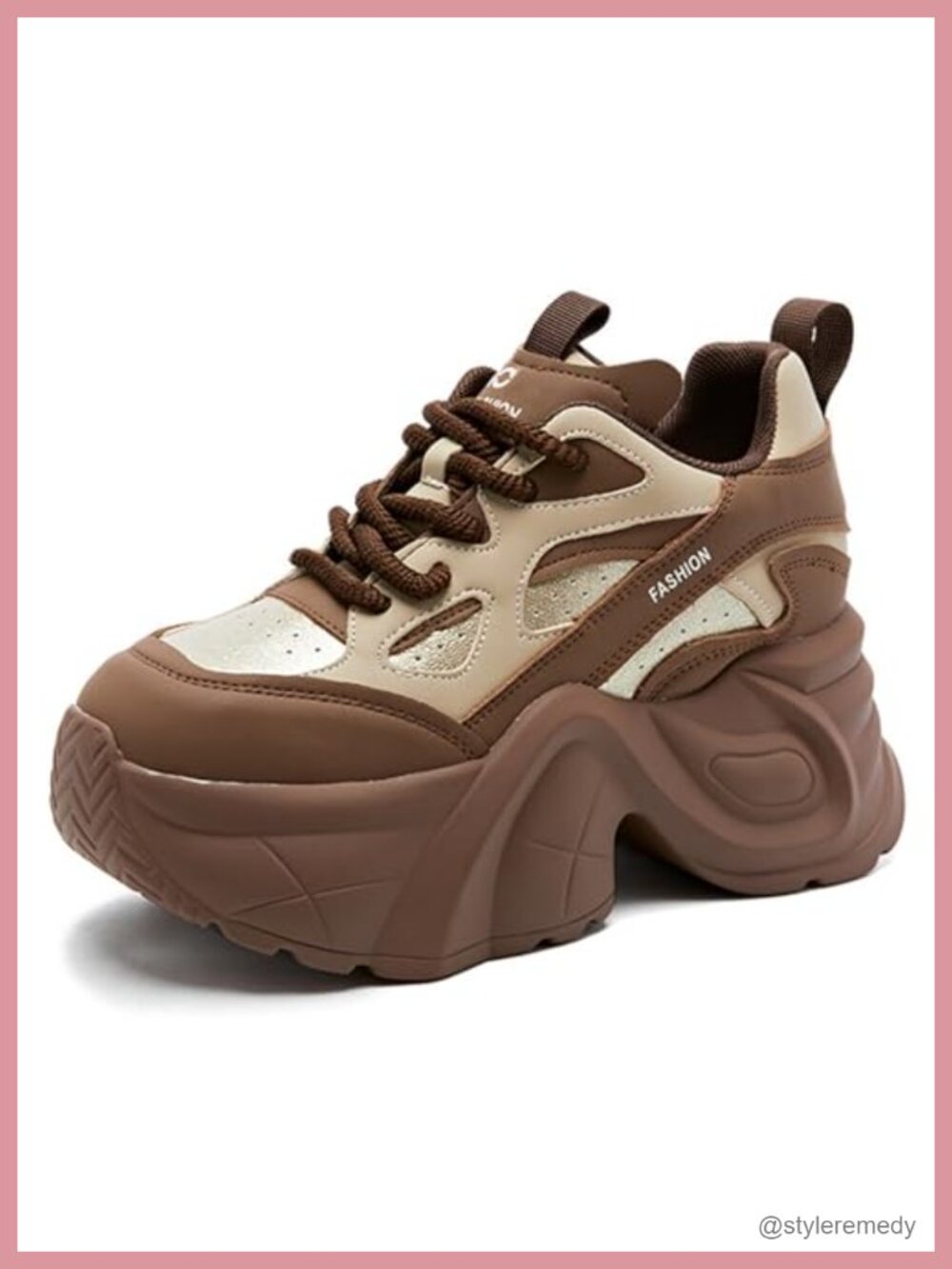 Women's Chunky Platform Walking Dad Shoes Lace Up Wedge Low Top Height Incre
